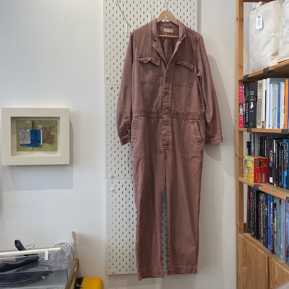 Madewell Pink Denim Coveralls Jumpsuit